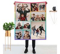 Couverture personnalisée avec photo, Couverture Personnalisée avec Texte 1-9 Photo Collage de Mots Couvertures Personnalisées, Pour papa, maman, hommes, femmes, enfants, chiens, amis ou amoureux