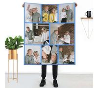 Couverture personnalisée avec photo, Couverture Personnalisée avec Texte 1-9 Photo Collage de Mots Couvertures Personnalisées, Pour papa, maman, hommes, femmes, enfants, chiens, amis ou amoureux