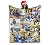 Couverture personnalisée avec texte de photos.avec 1-9 collages de photos.Couvertures en flanelle pour cadeau de mariage d'anniversaire de famille s'adapte à un canapé chambre salon-120cmX200cm