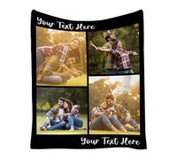 Couverture personnalisée avec texte photo - Couverture personnalisée avec image - Cadeau de Noël, d'anniversaire pour femme, homme, maman, papa, amis, chien