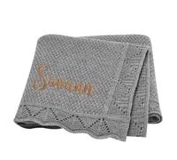 Couverture Personnalisée Bébé Avec Prenom，couverture Et Doudou Personnalisée Bébé，couverture Nominativecouverture Personnalisée (Grey,Embroidered name)