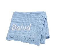 Couverture Personnalisée Bébé Avec Prenom,couverture Et Doudou Personnalisée Bébé,couverture Nominativecouverture Personnalisée (Sky blue,NO name)