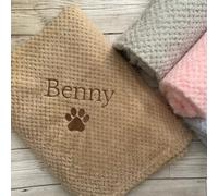 Couverture Personnalisée Brodée avec Nom de Chien et Chat, Simple ou avec Empreinte de Patte, Idéal comme Cadeau Chocolat