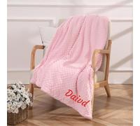 Couverture Personnalisée Pour Bébé, Cadeau De Fête Prénatale, Couverture Avec Nom De Bébé, Couverture Brodée, Couverture Monogramme (pink,200 * 230cm)