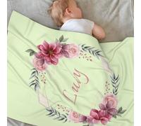 Couverture Personnalisée pour Bébé, Couverture en Flanelle avec Texte de Nom Personnalisé pour Garçons et Filles, pour Nourrissons, Nouveau-nés, Nouvelle Maman, Enfants, Animaux Cadeaux, Style 9