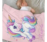 Couverture Personnalisée pour Bébé, Couverture en Flanelle avec Texte de Nom Personnalisé pour Garçons et Filles, pour Nourrissons, Nouveau-nés, Nouvelle Maman, Enfants, Animaux Cadeaux, Style 3