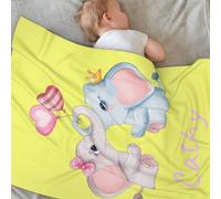 Couverture Personnalisée pour Bébé, Couverture en Flanelle avec Texte de Nom Personnalisé pour Garçons et Filles, pour Nouveau-nés, Nouvelle Maman, Nourrissons, Enfants, Animaux Cadeaux, Style 5