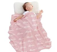 Couverture Personnalisée pour Bébé, Couverture en Flanelle avec Texte de Nom Personnalisé pour Garçons et Filles, pour Nourrissons, Nouveau-nés, Nouvelle Maman, Enfants, Animaux Cadeaux, Style 1