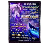 Couverture personnalisée pour ma Fille Bonus, Couverture Lion de la Part de Mon Beau-père, n'oublie jamais Combien Je t'aime, Belle-Fille, Anniversaire, Noël, Couverture Polaire de lit personnalisée