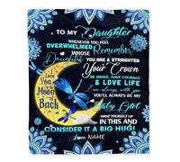 Couverture personnalisée pour ma Fille Bonus de la Part de Mon Beau-père Je t'aime ce Vieux Lion Fille Anniversaire Remise des diplômes Noël Couverture Polaire de lit personnalisée