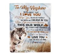 Couverture personnalisée pour ma Fille Bonus de Maman Wolf Moon Mon Amour pour toi est éternel Belle-Fille Anniversaire Remise des diplômes Noël Couverture Polaire personnalisée
