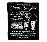 Couverture personnalisée pour ma Fille de la Part de Maman, Lettres de Je t'aime pour sa Fille, Anniversaire, Remise de diplôme, Noël, Couverture Polaire personnalisée