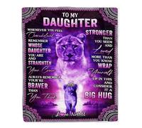 Couverture personnalisée pour ma Fille de Maman Lion Je t'aime C'est Un Gros câlin Lettre à ma Fille Anniversaire Remise des diplômes Noël Couverture Polaire personnalisée