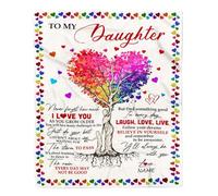 Couverture personnalisée pour ma Fille de Maman Papa Rire Amour Vie Croire en soi Papillon Fleurs Fille Anniversaire Noël Couverture Polaire personnalisée