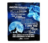 Couverture personnalisée pour ma Fille Incroyable de Maman Papa Loup-Garou Un Gros câlin Fille Anniversaire rentrée Scolaire Noël Couverture Polaire personnalisée
