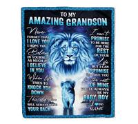 Couverture personnalisée pour ma Grand-mère de la Part de Mes Petits-Enfants, Combien Nous t'aimons, Fleur, Grand-mère, Anniversaire, fête des mères, Noël, Couverture Polaire personnalisée
