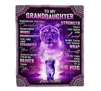 Couverture personnalisée pour ma Petite-Fille de Grand-mère Lion Je t'aime, C'est Un Gros câlin Lettre à ma Petite-Fille Anniversaire Noël Couverture Polaire