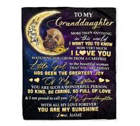 Couverture personnalisée pour ma Petite-Fille de Grand-mère Nana Énergie Positive Encourager Le Courageux Petit Ours Anniversaire Noël Couverture Polaire personnalisée