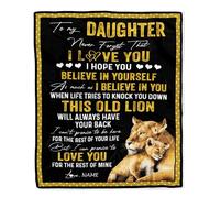 Couverture personnalisée pour Mon Fils de Maman Papa mère père n'oublie jamais Je t'aime Lion Fils Anniversaire Remise des diplômes Noël Couverture Polaire personnalisée