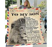 Couverture personnalisée pour Mon Neveu de l'oncle Lion Être Ton père est Mon Neveu Heureux pour Toujours Cadeaux d'anniversaire Remise des diplômes Noël Couverture Polaire personnalisée