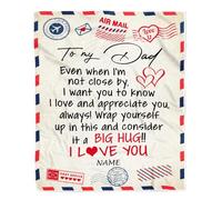 Couverture personnalisée pour Mon Oncle de la Part de Mon Neveu ou de ma nièce, Je t'aime, câlins, Lettre par Avion, Anniversaire, fête des pères, Noël, Thanksgiving, Couverture Polaire personnalisée
