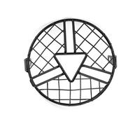 Couverture Phare Moto Protection Universelle pour Phare De Moto 6,5 Pouces Couvercle Métallique Grille Masque(Central Triangle)