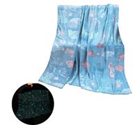 Couverture phosphorescente avec motif dauphins et vie marine, jeté coloré doux et lumineux pour enfants, filles, garçons, enfants préférés