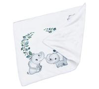 Couverture Photo pour Bébé Éléphant Mois par Mois en Flanelle Verte | Lavable, Douce et Confortable, Usage comme Emmaillotage ou Plaid de Lit, pour Photos de Croissance Bébé