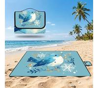 Couverture Pique Nique 150x100cm,Outdoor Couverture Imperméable,Pliable Tapis de Plage Dos en PVC,Petit Picnic Blanket pour Camping Accessoires,Jardin,Parc - Les Oiseaux,Ils sont trop Mignons UZ-227