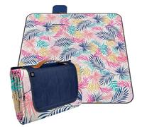 Couverture Pique Nique 200x200 Imperméable Lavable - Nappe de Picnic Grand Portable Extra Large avec Sangle de Transport - Tapis Plaid Plage Randonnée Camping Plein Air Parc (Jungle, 200x200 cm)