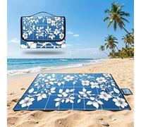 Couverture Pique Nique 200x200cm,Outdoor Couverture Imperméable,Pliable Tapis de Plage Dos en PVC Anti-Sable,Grande Picnic Blanket pour Camping Accessoires,Jardin,Parc,Famille - Blanc,patchwork UZ-429