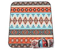 Couverture Pique Nique Imperméable, Natte de Plage, Couverture de Plage 200x200cm, Large Picnic Blanket Anti Sable, Pliable Tapis Camping Portable, Beach Mat de Style Bohème pour Voyages (Orange)