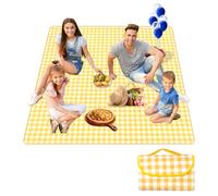 Couverture Pique Nique,Nappe Pique Nique,Natte de Plage,Imperméable,Tapis Pique Nique Pliable avec Poignée,pour Jardin,Nappe, BBQ,Randonnée,Voyage Couverture de Rouge Tapis de Plage (Jaune, XL)