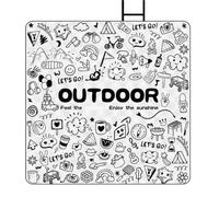 Couverture Pique Nique Tapis De Pique-nique Stylisé, Tapis De Camping Portable Et Résistant À L'humidité 2x2 Avec Base En Film D'aluminium Épais, Tapis De Plage Paresseux Lavable En Machine(Color1)