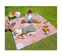 Couverture Pique Niques Imperméable, 200 x 200 cm Portable Tapis Pique Niques, Nappe Picnic Natte de Plage pour Jardin Camping Extérieur (Color : Pink Bunny)