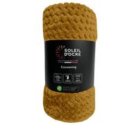 Couverture, Plaid 180x220 Cm Cocooning Moutarde, Par Soleil D'ocre