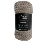 Couverture, plaid 180x220 cm COCOONING taupe, par Soleil d'ocre