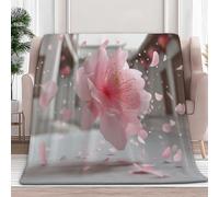 Couverture Plaid 220 x 240 cm, Architecture Onirique Pétales Qui Tombent Plaid Polaire, Couverture et Plaid Canapé Grande Taille en Flanelle Douce et Chaude, Confortable pour Enfants et Adultes, Rose