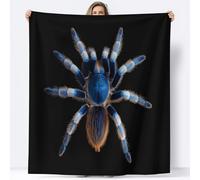 Couverture Plaid Canape 100 x 130 cm Impression de Animal Bleu Gros Plan du Corps Entier, Plaid en Flanelle Photographie Professionnelle Douce Confortable, Couverture Lit Chaude pour Adulte Enfant