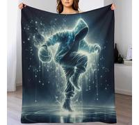 Couverture Plaid Couverture Chaude Confortable en Flannel Molleton De Flanelle Motif Basket-Ball, Couverture en Toute Saison pour Lit（150×200cm）