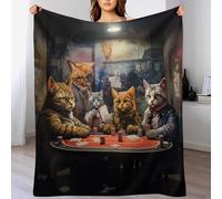 Couverture Plaid Couverture Chaude Confortable en Flannel Molleton De Flanelle Motif Chat Mignon, Couverture en Toute Saison pour Lit(130×150cm)