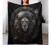 Couverture Plaid Couverture Chaude Confortable en Flannel Molleton De Flanelle Motif Lion, Couverture en Toute Saison pour Lit （140×180cm）