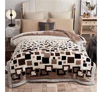 Couverture Plaid Douillet, 200 X 230 Cm, Couverture en Polaire Sherpa, Jeté De Canapé, Chaude Et Douce pour l'hiver,Q,59"x78"/5.5lb