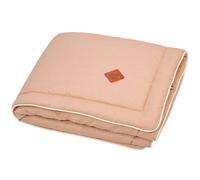 Couverture plaid en lin pêche 75X100