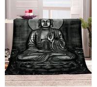 Couverture Plaid en Peluche Statue de Bouddha Zen Couverture en Flanelle - Couverture lit, Housse De Canapé, 150x200cm