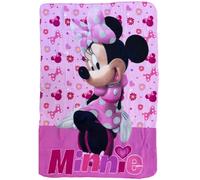 Couverture Plaid Enfant Minnie Disney CARTOON - 100 x 140 cm - Couverture douce en polaire 100% Polyester 220 GSM - Chaude et légère - Idéale pour la chambre d'enfant, le lit ou le canapé