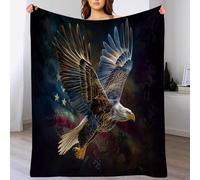 Couverture Plaid Flanelle Aigle Jeté Housse De Lit Canapé Chambre Sofa Peut Ëtre Utilisé Dans 4 Saisons 1 Pièce Polaire Douce Et Chaude Voilage Bébé 230 X 270 Cm Éléments Du Drapeau National