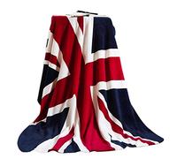 Couverture Plaid Flanelle Couverture Microfibre Couvre-Lit Chaud Union Jack Drapeau Plaids Polaire Voyage Antibactériennes Doux au Toucher Confortable pour Canapé Lit Fauteuil Chaise 150*200CM