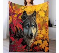 Couverture Plaid Flanelle Magnifique Loup Gris Jeté Housse De Lit Canapé Chambre Sofa Peut Ëtre Utilisé Dans 4 Saisons 1 Pièce Polaire Douce Et Chaude Voilage Bébé 75 X 100 Cm Faune Réaliste