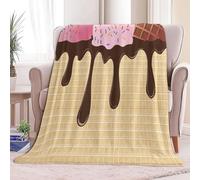 Couverture Plaid Grille De Chocolat Life Crème - Couverture et Plaid pour Canapé Grande Taille en Flanelle Douce et Chaude, Confortable pour Enfants et Adultes, 180 x 200 cm